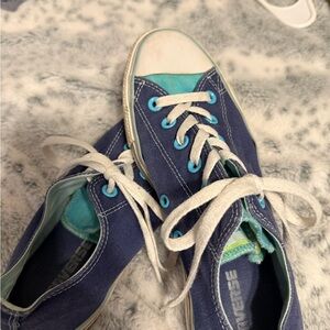 Converse Women's Navy and Teal Sneakers